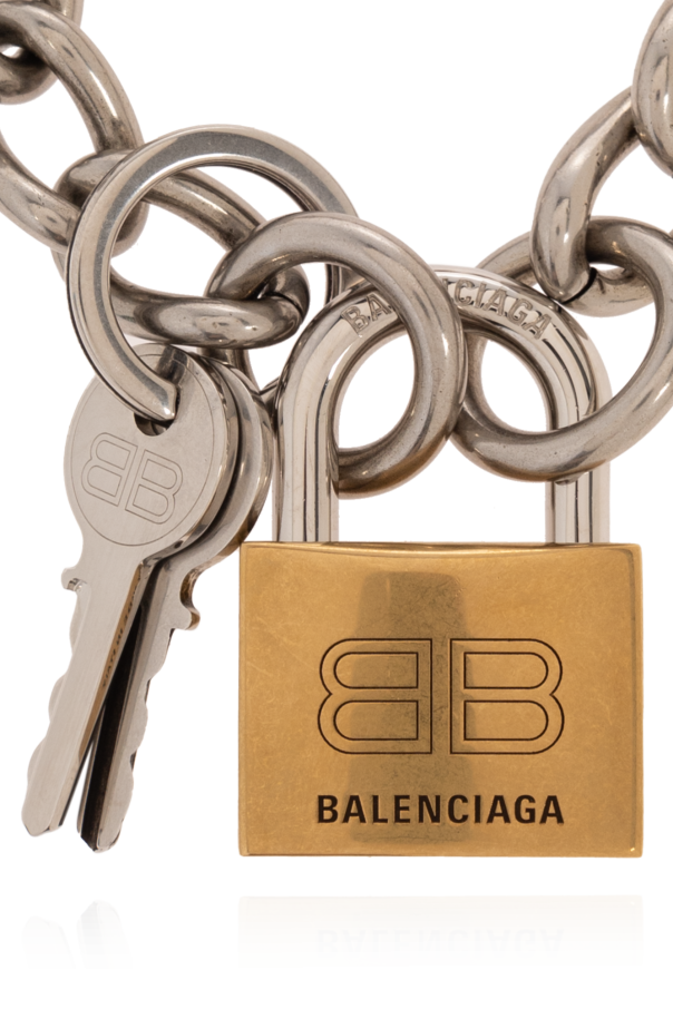 ◆関税込◆【BALENCIAGA】BB brass bracelet BB brass bracelet in silver - Balenciaga | Mytheresa